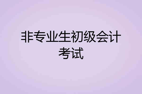 非专业生初级会计考试