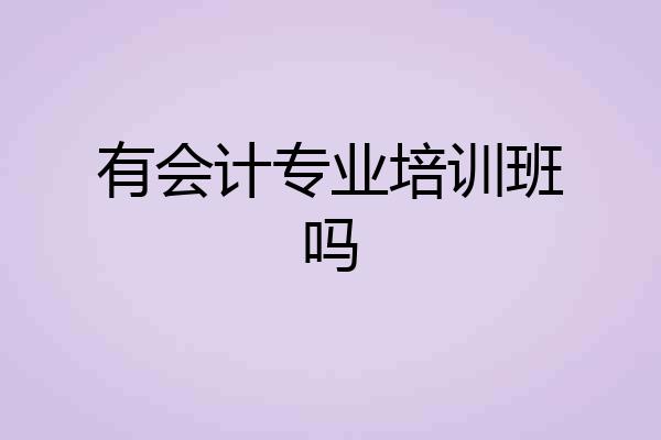 有会计专业培训班吗