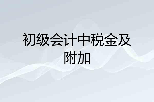 初级会计中税金及附加