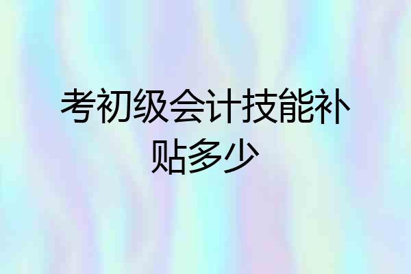 考初级会计技能补贴多少