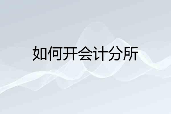 如何开会计分所