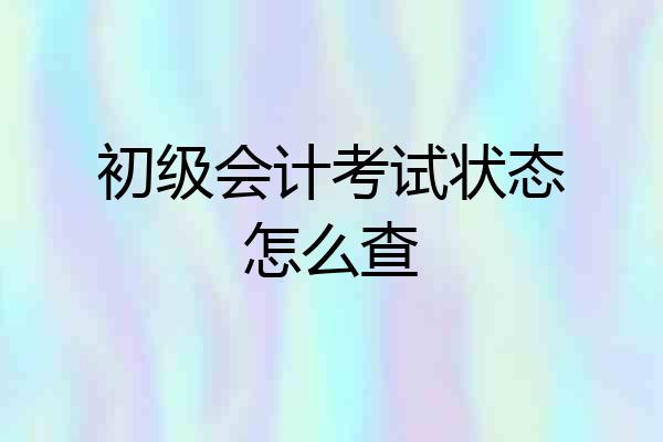 初级会计考试状态怎么查