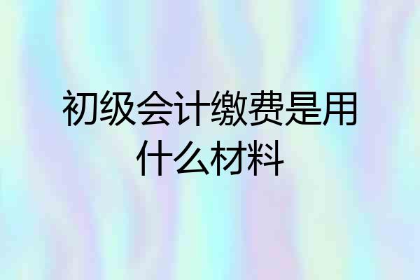 初级会计缴费是用什么材料