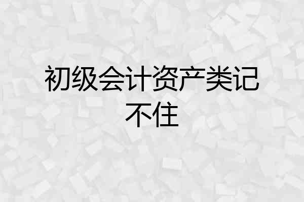 初级会计资产类记不住