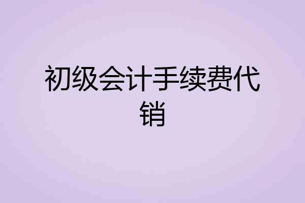 初级会计手续费代销