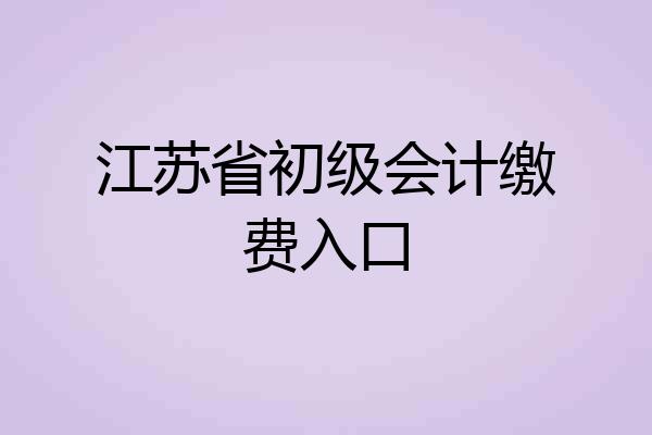 江苏省初级会计缴费入口