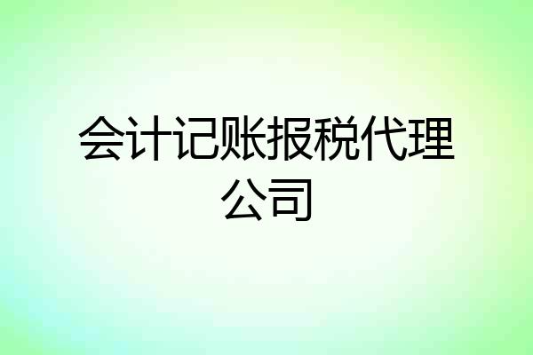 会计记账报税代理公司