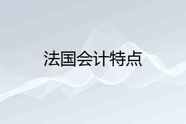 法国会计特点