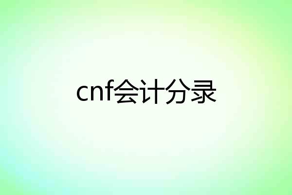 cnf会计分录