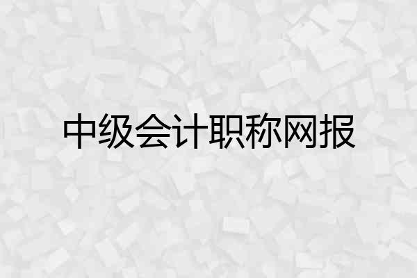 中级会计职称网报