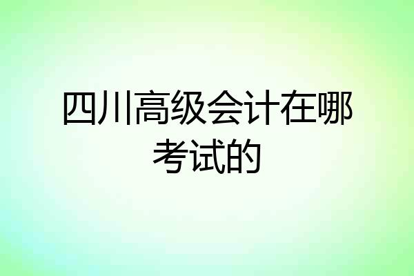 四川高级会计在哪考试的