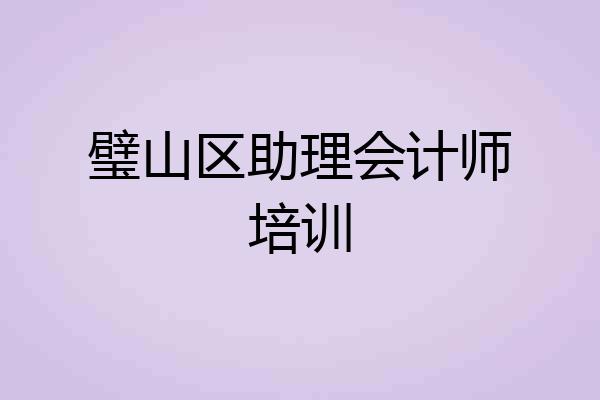 璧山区助理会计师培训