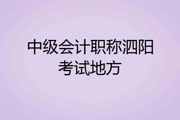 中级会计职称泗阳考试地方