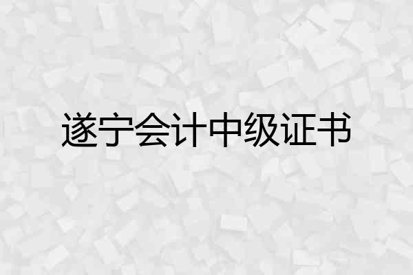 遂宁会计中级证书