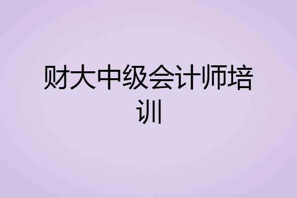 财大中级会计师培训