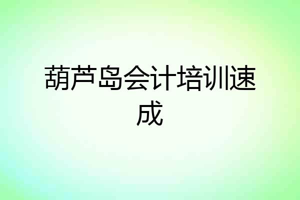葫芦岛会计培训速成