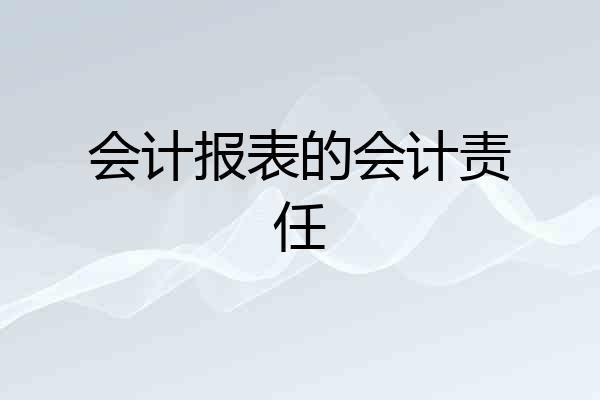 会计报表的会计责任