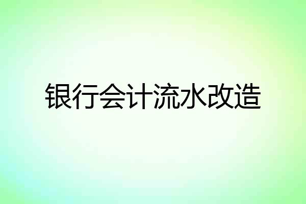银行会计流水改造