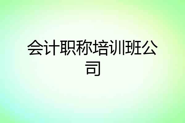 会计职称培训班公司