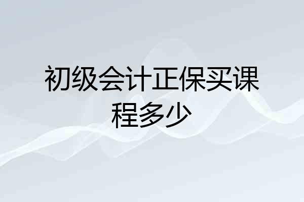 初级会计正保买课程多少