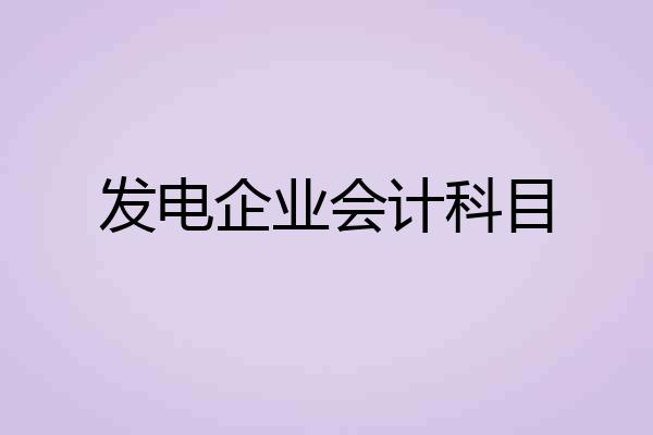 发电企业会计科目