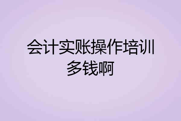 会计实账操作培训多钱啊