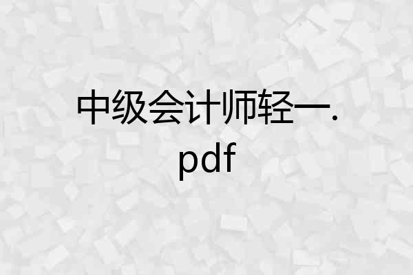 中级会计师轻一.pdf