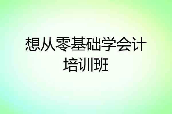 想从零基础学会计培训班
