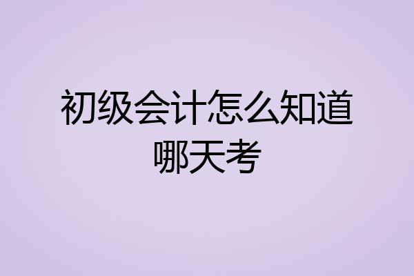 初级会计怎么知道哪天考