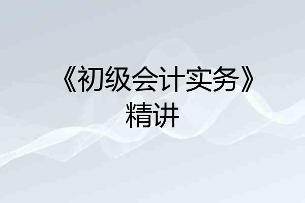 《初级会计实务》精讲