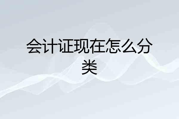 会计证现在怎么分类