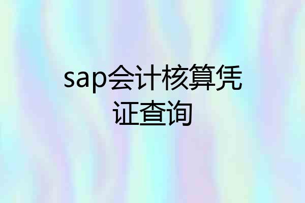 sap会计核算凭证查询