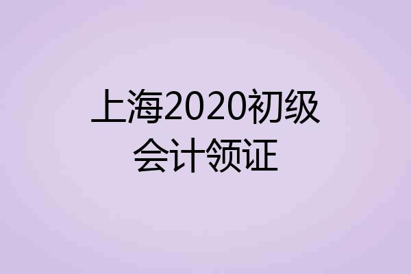 上海2020初级会计领证