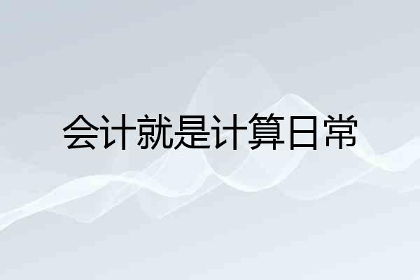 会计就是计算日常