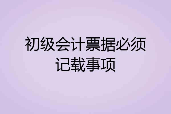 初级会计票据必须记载事项