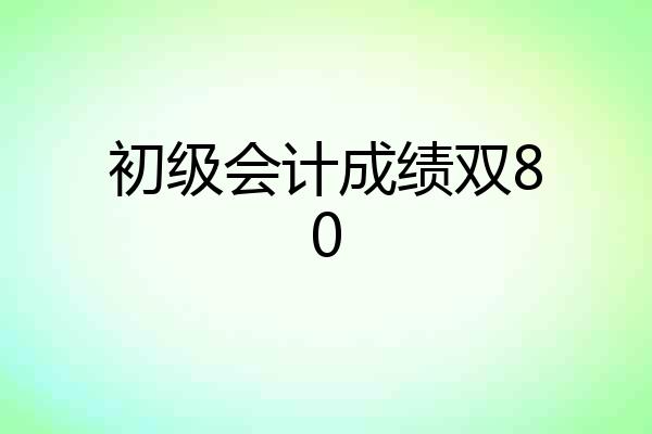 初级会计成绩双80