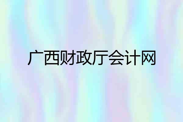 广西财政厅会计网