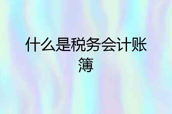什么是税务会计账簿