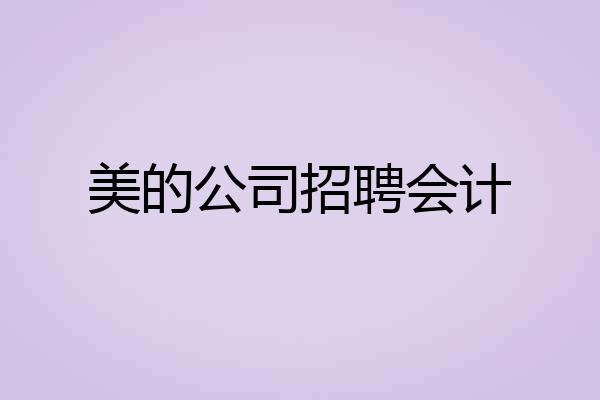 美的公司招聘会计