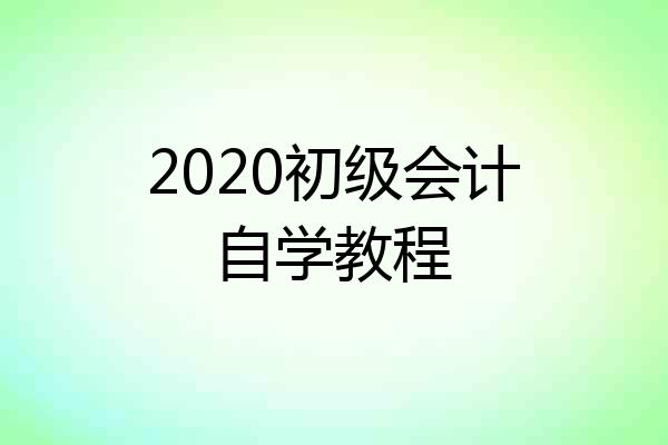 2020初级会计自学教程