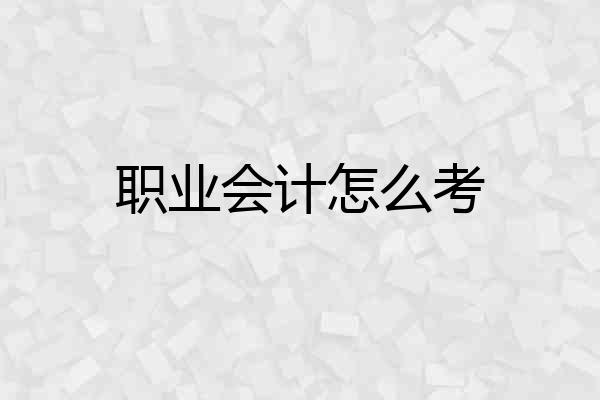 职业会计怎么考