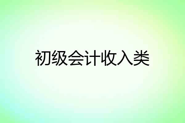 初级会计收入类