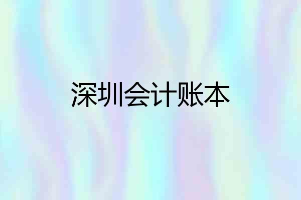 深圳会计账本