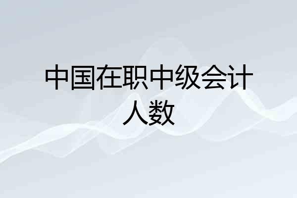 中国在职中级会计人数