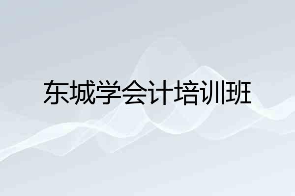 东城学会计培训班