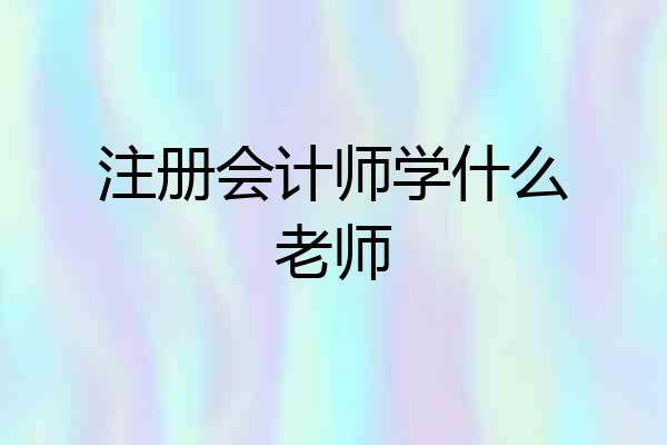 注册会计师学什么老师