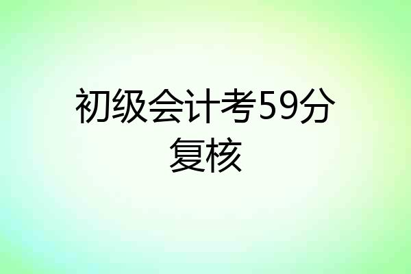 初级会计考59分复核