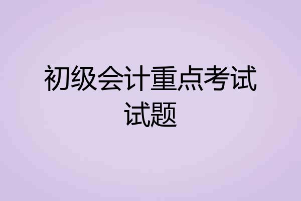 初级会计重点考试试题