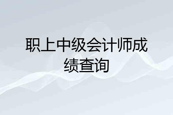 职上中级会计师成绩查询