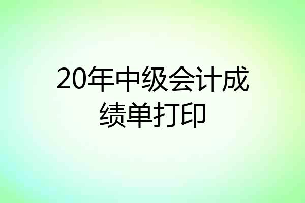 20年中级会计成绩单打印